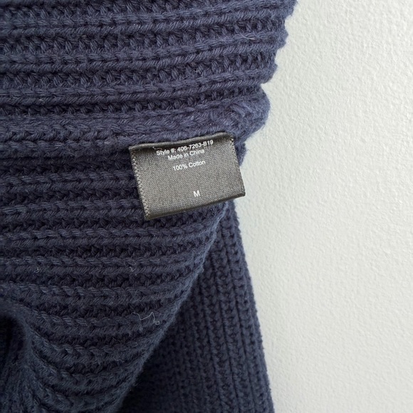 Jenni Kayne Size M • Navy Blue 100% Cotton Fisherman Sweater. - Picture 4 of 5